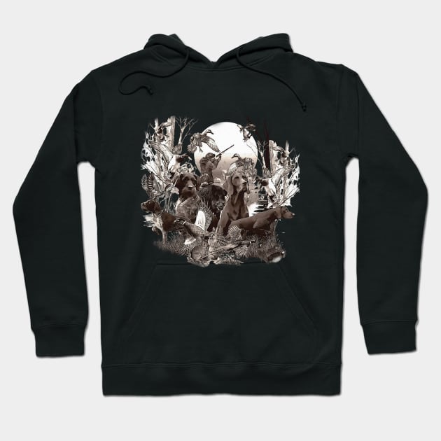 Hunting dogs , hunting season Hoodie by German Wirehaired Pointer 